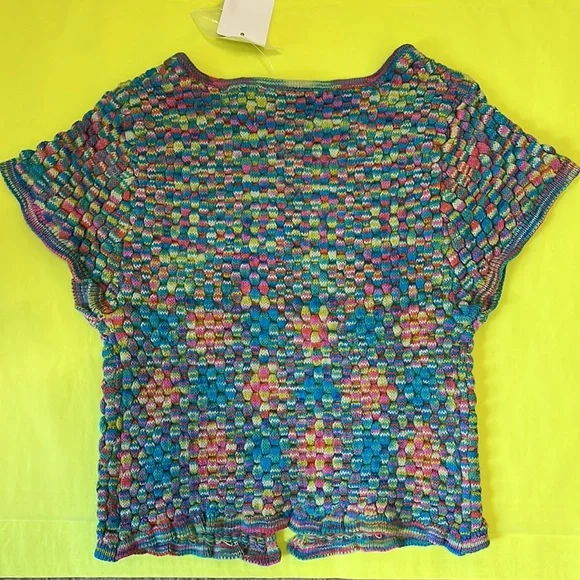 UO🌈Piper Keyhole Bubble Sweater Top in Rainbow🌈 - Picture 9 of 9